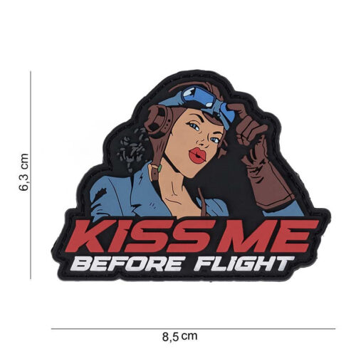 Embleem 3D PVC Kiss me before flight