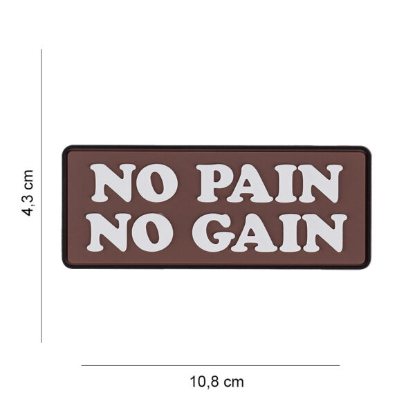 Embleem 3D PVC No pain No Gain