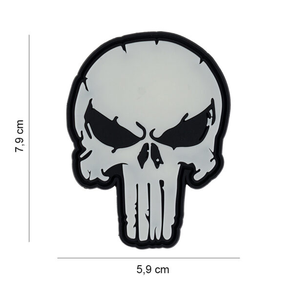 Embleem 3D PVC Punish skull glow in the dark