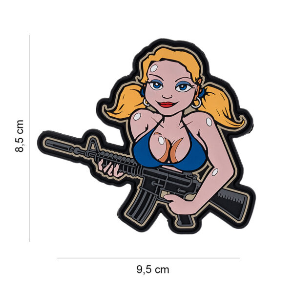 Embleem 3D PVC Tactical girl blonde hair